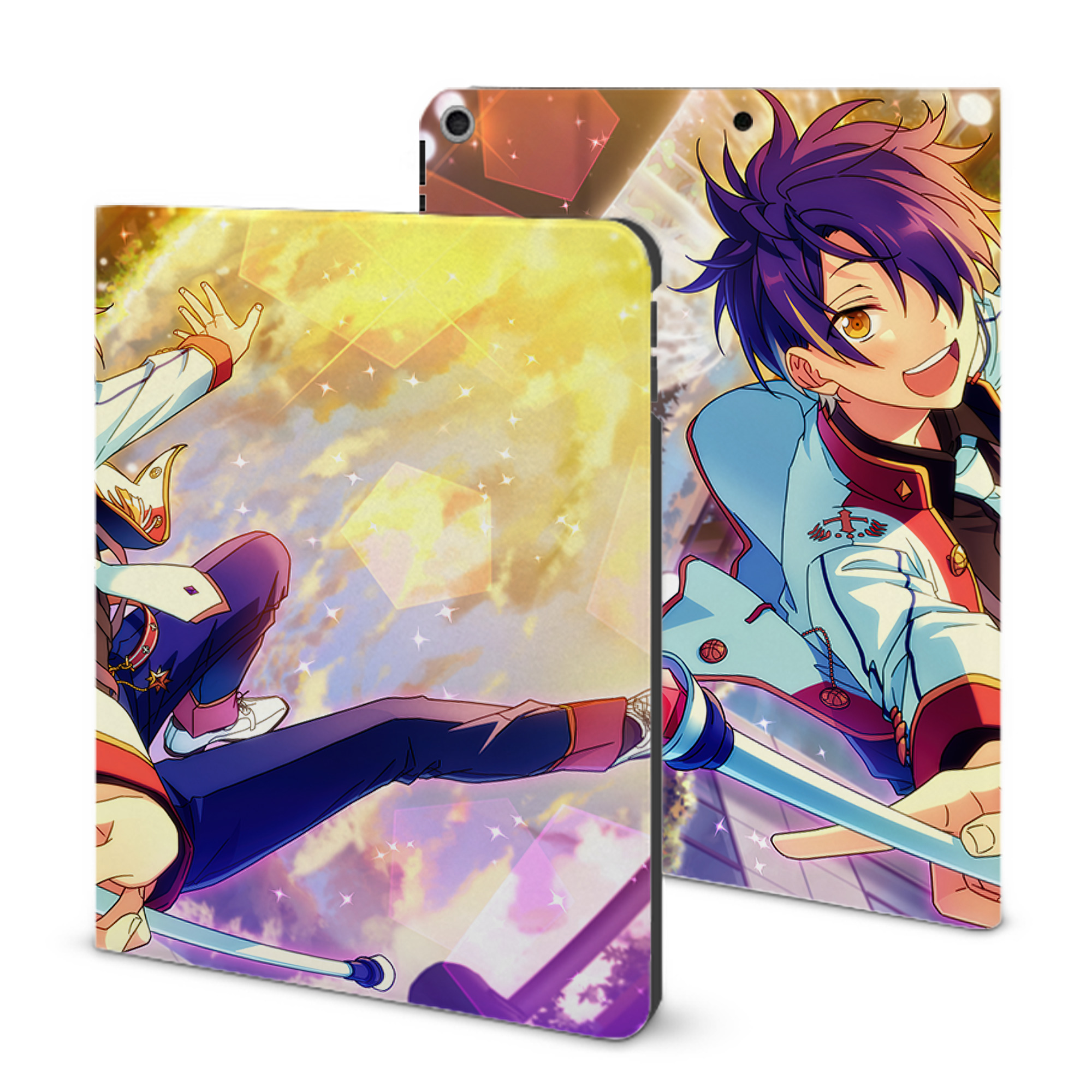 （画像用） あんさんぶるスターズ! Ensemble Stars IPad ケース ブック型 PUレザー TPU 耐衝撃 軽量 薄型 ペン収納なし 全面保護 IPad 各モデル対応